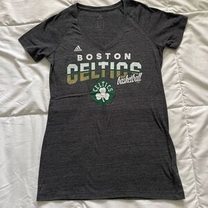 Boston Celtics slim fit V-neck T-shirt size medium by Adidas